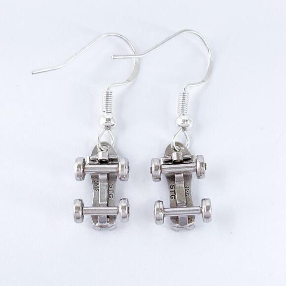 Vintage JMF Sterling Silver 925 Roller Skate Dangle Earrings - Picture 7 of 10
